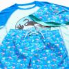 Beach Bros. Boys Rash Guard Set - 3 Piece UPF 50+ Long Sleeve & Short Sleeve Swim Shirt & Swimming Trunks with Reversible Hat, Size 5, Turquoise/Blue Flamingo view 3