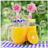 Meitesti 2pcs Cherry Blossom Straw Cover Cap and Initial Letter for Stanley Cup,10mm 0.4in Silicone Straw Tips Lids ,Straw Tip Covers Gift for Party Decor (2pcs Cherry Blossom+O) view 3