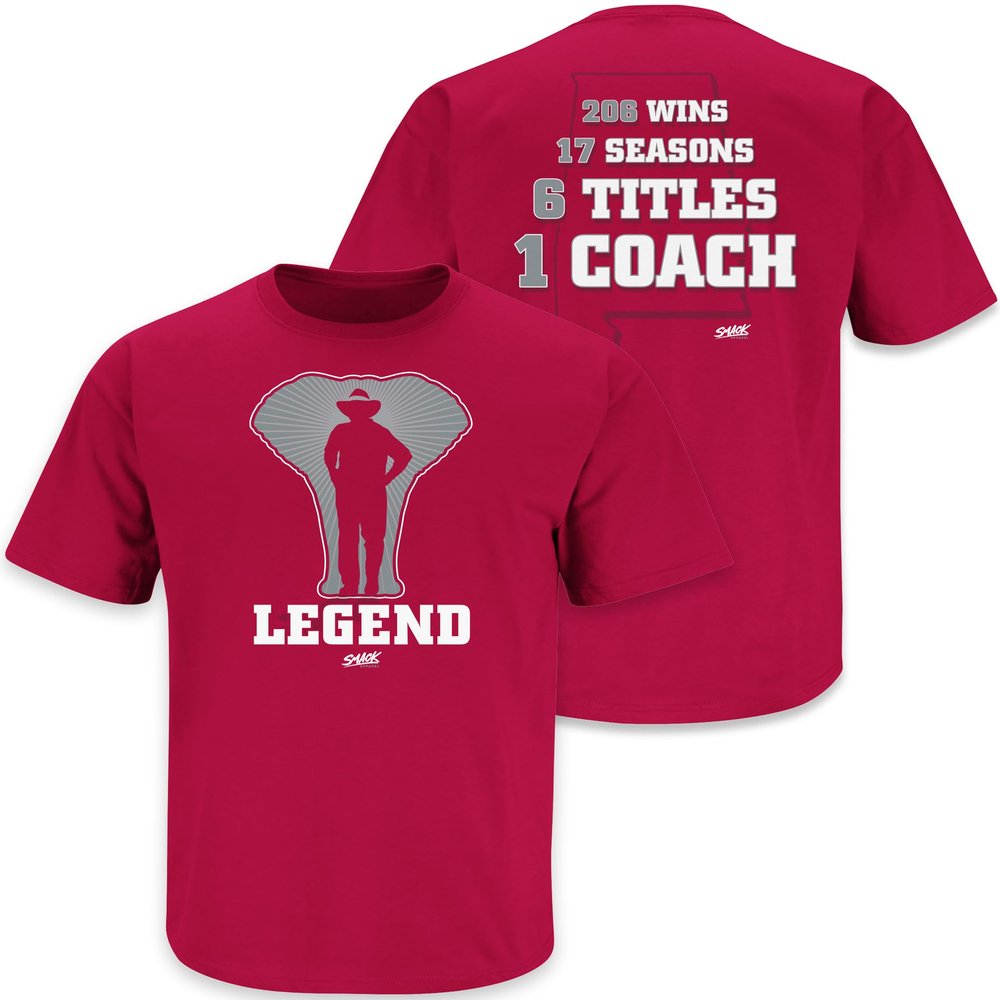 Smack Apparel Legend Shirt for AL College Fans (Short Sleeve, 3XL)