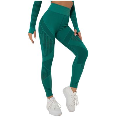 IEPOFG Scrunch Butt Lifting Leggings Womens High Waisted Booty Seamless Tights Hollow Out Lightweight Workout Yoga Leggings Green