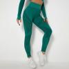 IEPOFG Scrunch Butt Lifting Leggings Womens High Waisted Booty Seamless Tights Hollow Out Lightweight Workout Yoga Leggings Green view 2