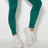 IEPOFG Scrunch Butt Lifting Leggings Womens High Waisted Booty Seamless Tights Hollow Out Lightweight Workout Yoga Leggings Green view 4