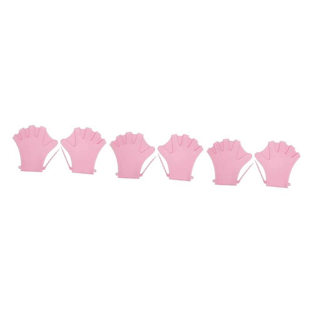 GANAZONO 3pairs Silicone Swim Paddles Gloves Lap Swimming Paddles for Men Women Diving Gloves