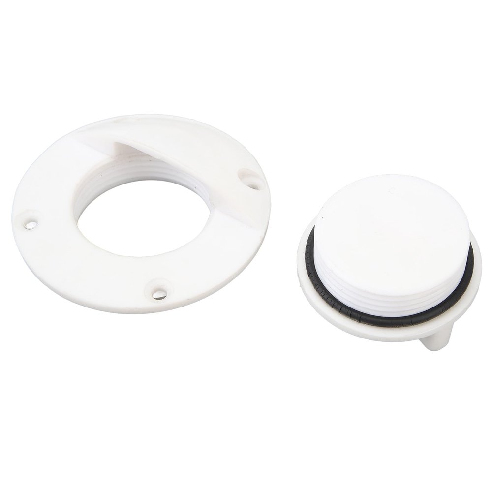 TRISAR Boat Drain Plug, White, Nylon, Easy Install, Excellent Sealing, Wide Application