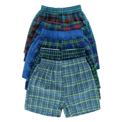 Fruit of the Loom Boy's Tartan Plaid Boxers Assorted (7 Pack), Medium, Assorted