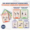 PhysioSpace 100 Bodyweight Exercise Cards Illustrated Home Workout Flash Card Deck Designed by a Physical Therapist for Strength Training with No Equipment for Men and Women view 2