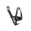 Elite Cannibal XC Bio-Based Bottle Cage, Black Glossy, Blue Graphic  Lightweight and Secure for All Terrains view 1