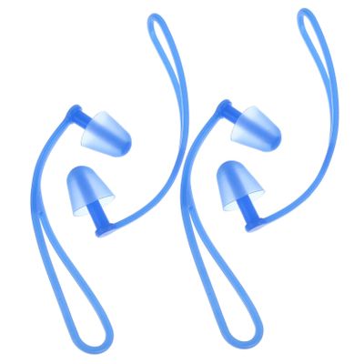 Mobestech 6pairs Silicone Ear Plugs for Swimming and Diving Ergonomic Design Hanging Rope for Adults and Boy Girl