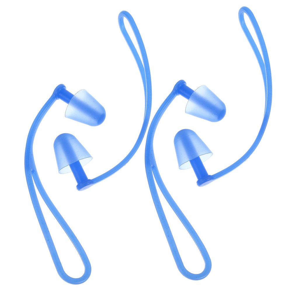 Mobestech 6pairs Silicone Ear Plugs for Swimming and Diving Ergonomic Design Hanging Rope for Adults and Boy Girl