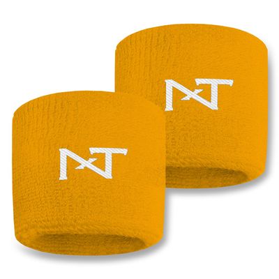 1 Pair Nxtrnd Sports Wristbands, Sweat-Absorbent Sweat Bands, Accessory for Football, Basketball, Tennis (Yellow)