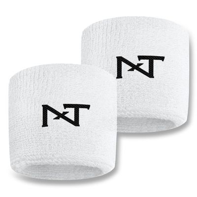 1 Pair Nxtrnd Sports Wristbands, Sweat-Absorbent Sweat Bands, Accessory for Football, Basketball, Tennis (White)