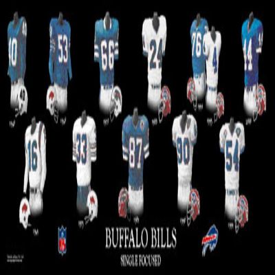 Framed Evolution History Bills of Buffalo Uniforms Print