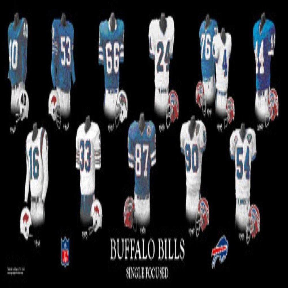Framed Evolution History Bills of Buffalo Uniforms Print