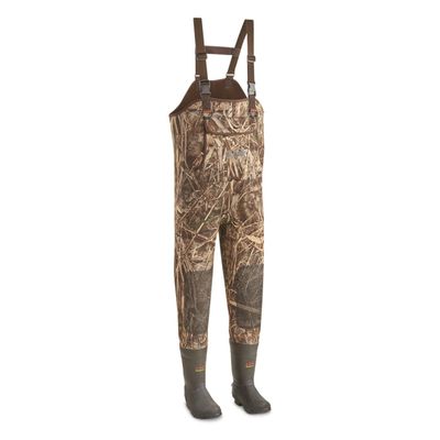 Guide Gear Men's 3.5mm 600-gram Insulated Chest Waders, Stout Sizes Realtree Max-7 13D (Medium)