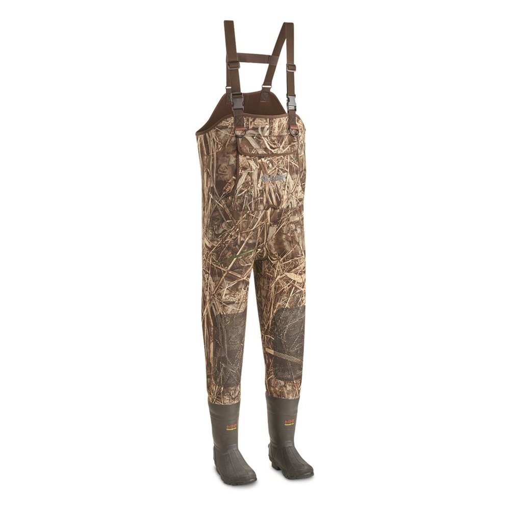 Guide Gear Men's 3.5mm 600-gram Insulated Chest Waders, Stout Sizes Realtree Max-7 13D (Medium)