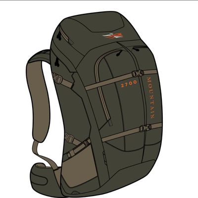 SITKA Mountain 2700 Hunting Pack, Deep Lichen, One Size Fits All