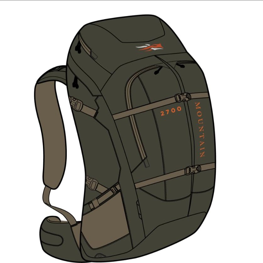 SITKA Mountain 2700 Hunting Pack, Deep Lichen, One Size Fits All
