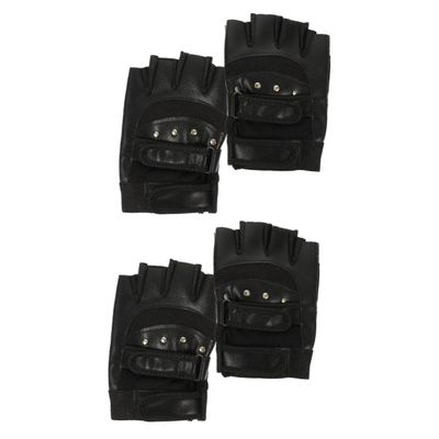 BESPORTBLE 2pairs Shock Absorption Fitness Gloves for Outdoor Sports Half Finger Design for Cycling Weightlifting and Running Activities