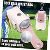BESPORTBLE 5pcs Portable Golf Ball Storage Bag Buckle Design Lightweight and Golfs Ball Holder Pouch for Easy Carrying Golfing Accessory for Beginners and Pros Pink view 3