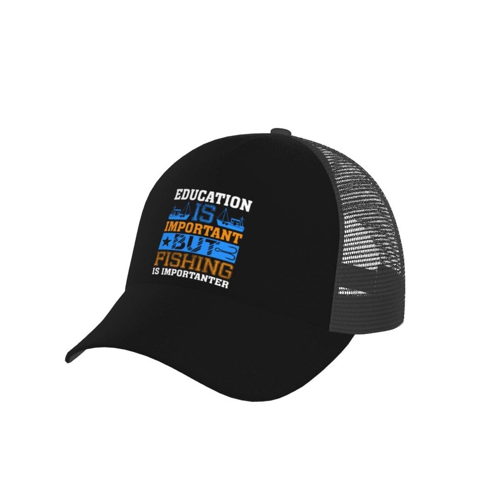 SIYTUAU Education School is Important But Fishing is Importanter Baseball Cap Adjustable for Men Women Breathable Mesh Back Baseball Caps Casual Outdoor Hat Trucker Hat