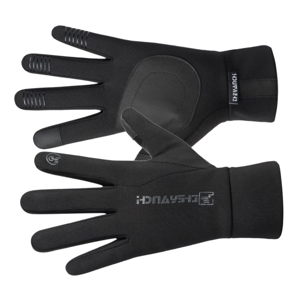 SUPVOX Windproof Touch Screen Gloves Black Winter Riding Gloves for Men Insulated Non-Slip Grip Outdoor