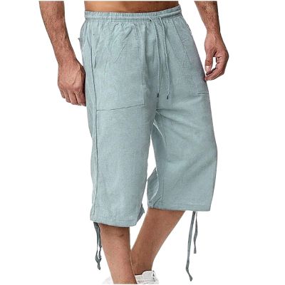 Men's Perfect Classic Fit Shorts Casual Elastic Waist Training Running Jogger Shorts Stretch Drawstring Summer Shorts Light Blue
