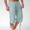 Men's Perfect Classic Fit Shorts Casual Elastic Waist Training Running Jogger Shorts Stretch Drawstring Summer Shorts Light Blue view 2
