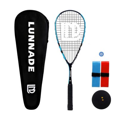 LUNNADE Carbon Squash Racket, Lightweight Tear Drop Squash Racquet with Ball Overgrip Damper and Bag