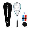 LUNNADE Carbon Squash Racket, Lightweight Tear Drop Squash Racquet with Ball Overgrip Damper and Bag view 1
