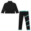 Aislor Girls Kids Ice Skating Suit Figure Skating Jacket Outerwear with Practice Leggings Ice Skating Pants Training Costume Type A Blue Green 6 Years view 2
