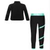 Aislor Girls Kids Ice Skating Suit Figure Skating Jacket Outerwear with Practice Leggings Ice Skating Pants Training Costume Type A Blue Green 6 Years view 4