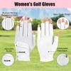 MAZEL Women's Golf Gloves One Pair Open-Finger Design,Breathable Hot Wet Weather Sweat-Absorbing,Fit Size S M L XL (White, Small) view 2