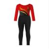 YOOJOO Kids Girls Gymnastics Dance Outfits Long Sleeve Leotard Biketard Jumpsuit with Leggings Pants Set Activewear Red&Black 6 Years view 3