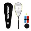 LUNNADE Carbon Squash Racket, Lightweight Tear Drop Squash Racquet with Ball Overgrip Damper and Bag view 1