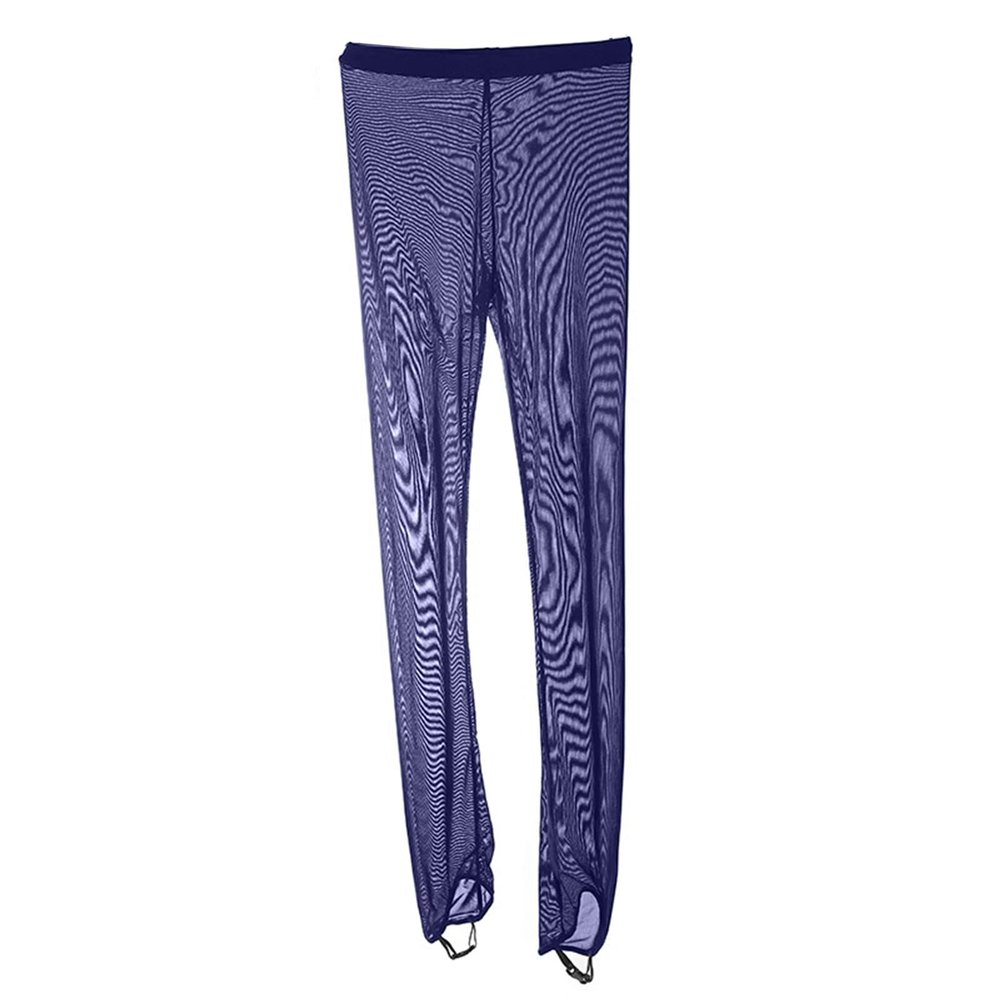 LIUHUO Ice Skating Tights Girls Mesh Breathable Compression Roller Skating Leggings Figure Skating Leggings Navy, Small