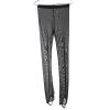 LIUHUO Ice Skating Tights Girls Mesh Breathable Compression Roller Skating Leggings Figure Skating Leggings Navy, Small view 4