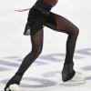 LIUHUO Ice Skating Tights Girls Mesh Breathable Compression Roller Skating Leggings Figure Skating Leggings Blue view 2