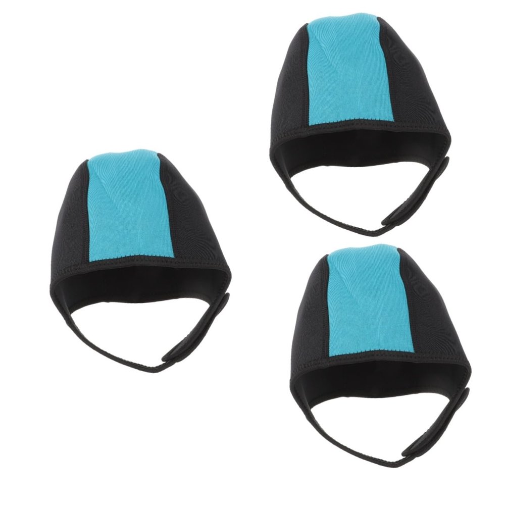 Yardwe 3pcs Outdoor Diving Swimming Hat Elastic Bathing Cap for Men Women Comfortable Fit for Swimming Surfing and Sun Underwater Diving Cover