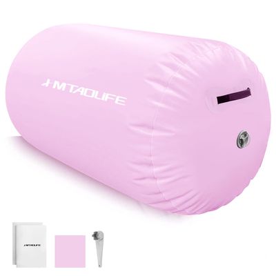Gymnastics Air Roller Air Barrel, Inflatable Tumble Roller Mat, Air Roller Gymnastics Barrel Kids Back Somersault Backbend Trainer for Yoga Training Cheerleading Home Use