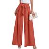Womens High Waist Wide Leg Pants Elastic Waist Flowy Palazzo Lounge Pants Loose Trousers with Pockets view 1
