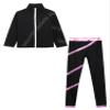 Aislor Girls Kids Ice Skating Suit with Practice Leggings & Jacket - Figure Skating Training Costume Type A Pink 8 Years view 1