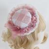TTYAO REII Elegant Lolita Hair Accessories Women Yarn Lace Headpieces Pink Headwear for Birthday Prom Wedding Party (Mini Top Hat) view 3