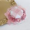 TTYAO REII Elegant Lolita Hair Accessories Women Yarn Lace Headpieces Pink Headwear for Birthday Prom Wedding Party (Mini Top Hat) view 4