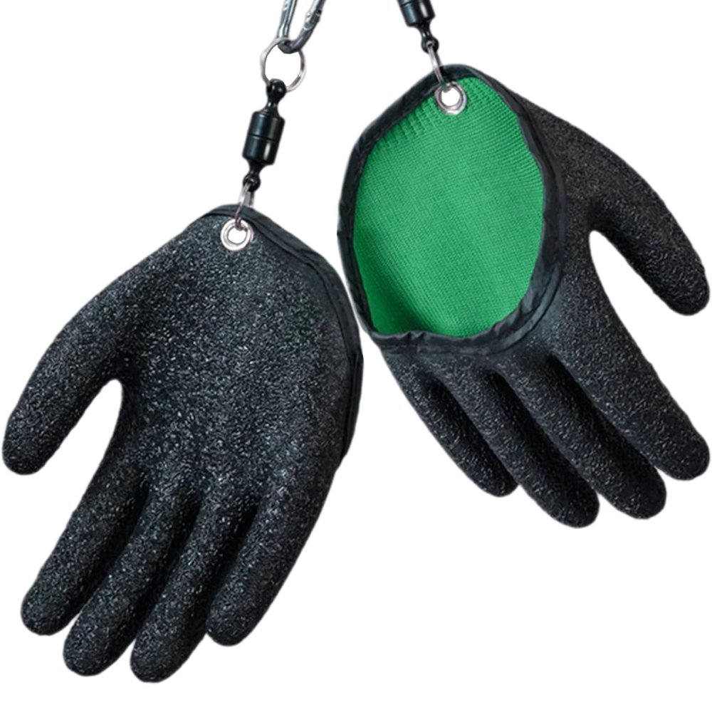 2Pcs Fishing Gloves For Men With Magnet Release - Professional Anti-Slip Catch Fish Gloves,Puncture Proof Fishing Glove For Handling,Catching,Cleaning,Hunting,Fisherman Fishing Accessories (Medium)
