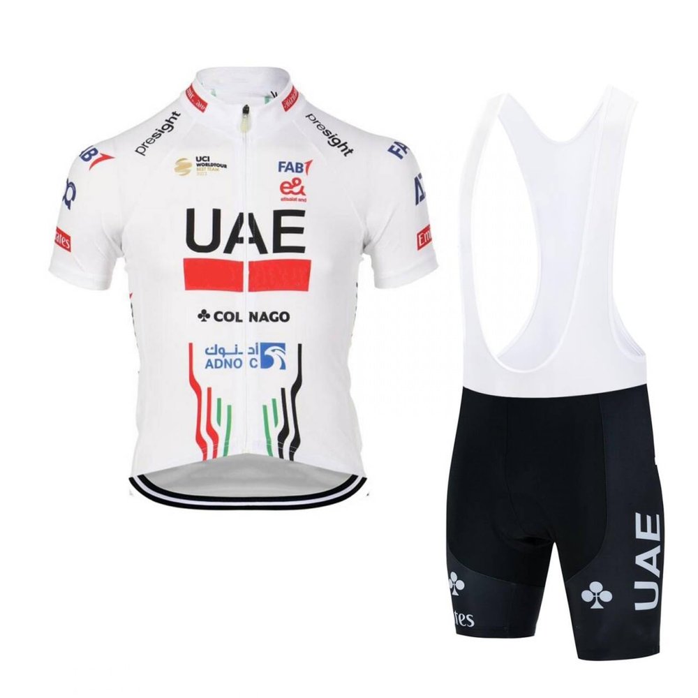 2024 pro Team UAE Cycling Jersey Set,Summer Cycle Shirt MTB Bike Clothing Bib Short Kits 9D Gel Pad (XL)