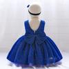 Big Bowknot Princess Dress Birthday Easter Flower Girl Dress 6M 12M Blue 70 view 2