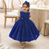 Big Bowknot Princess Dress Birthday Easter Flower Girl Dress 6M 12M Blue 70 view 3