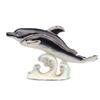LiuliuBull Dolphin Trinket Jewelry Ring Box, Novelty Gift for Her, Animal Collectibles, Nautical Craft (Color : black) view 1