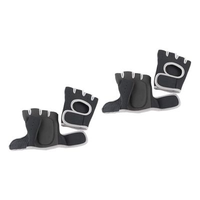 BESPORTBLE 2 Pairs Gym Gloves Exercise Gloves Half Finger Design Non-Slip for Weightlifting Barbell Fitness Yoga Size s (Grey)