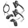 Yardwe 1set Mountain Bike Brake Calipers Set Lightweight Replacement Kit Pads Cables and Half-Aluminum Levers for Front and Rear Braking Systems view 1